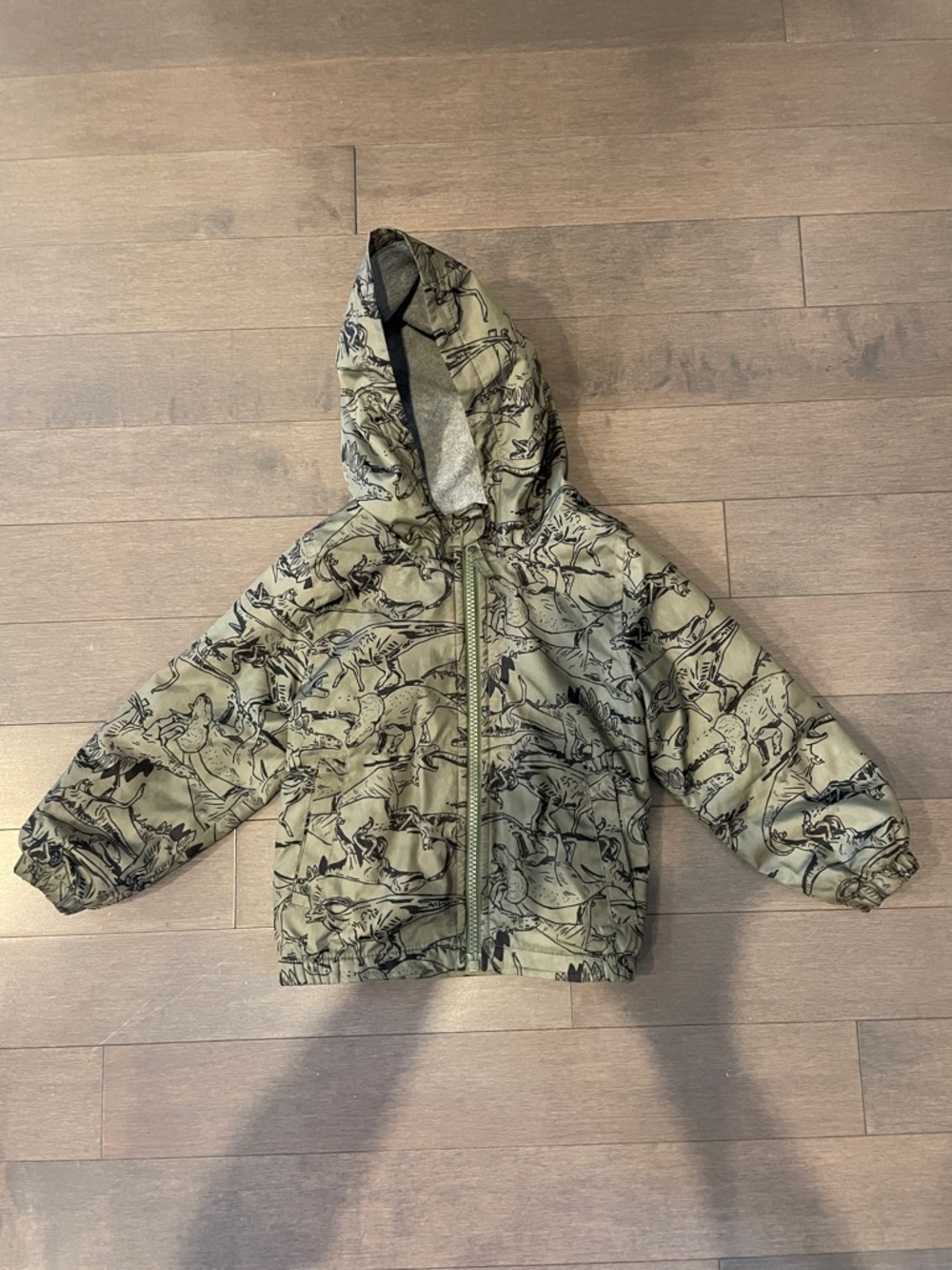 Carter's Olive Green Hooded Dinosaur Raincoat